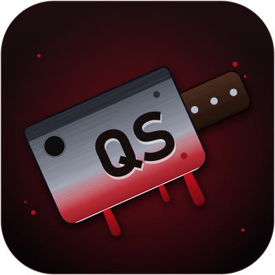 QusCode logo: a cleaver with the letters QS
